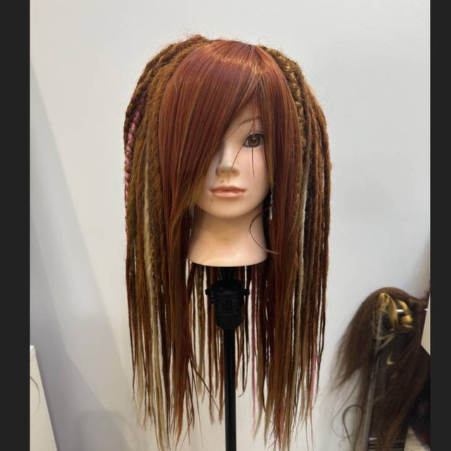 Super long blonde brown black dreadlock wig Blond Dread Wig Locs, Boho Braid Wig Glueless, Dreadlock Wig  main image 4