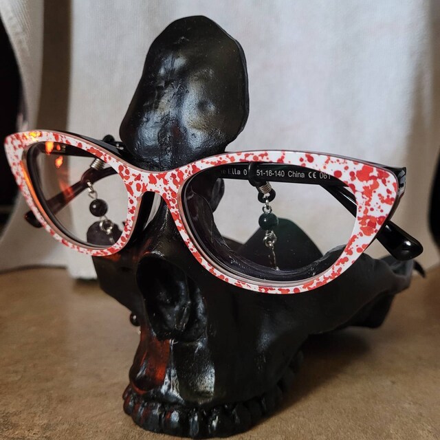 【新品未使用】bone shaped glasses holder bone shaped glasses holder.-S- / black x silver