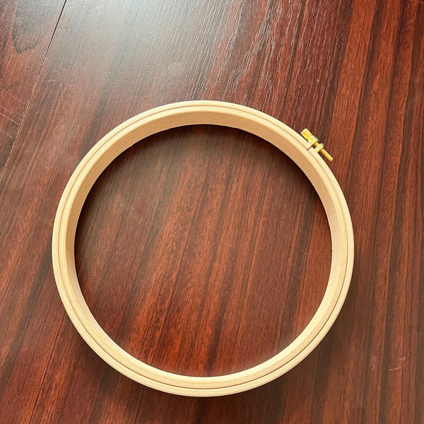 Elbesee Embroidery Seat Stand With 3 Hoops, High Quality Wood Effect