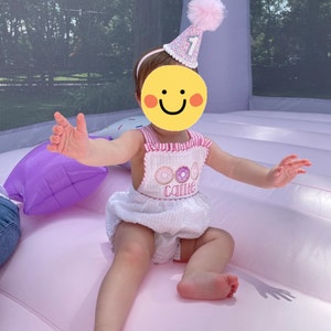 Baby Loren Girls Pink Check Birthday Puppy Bubble