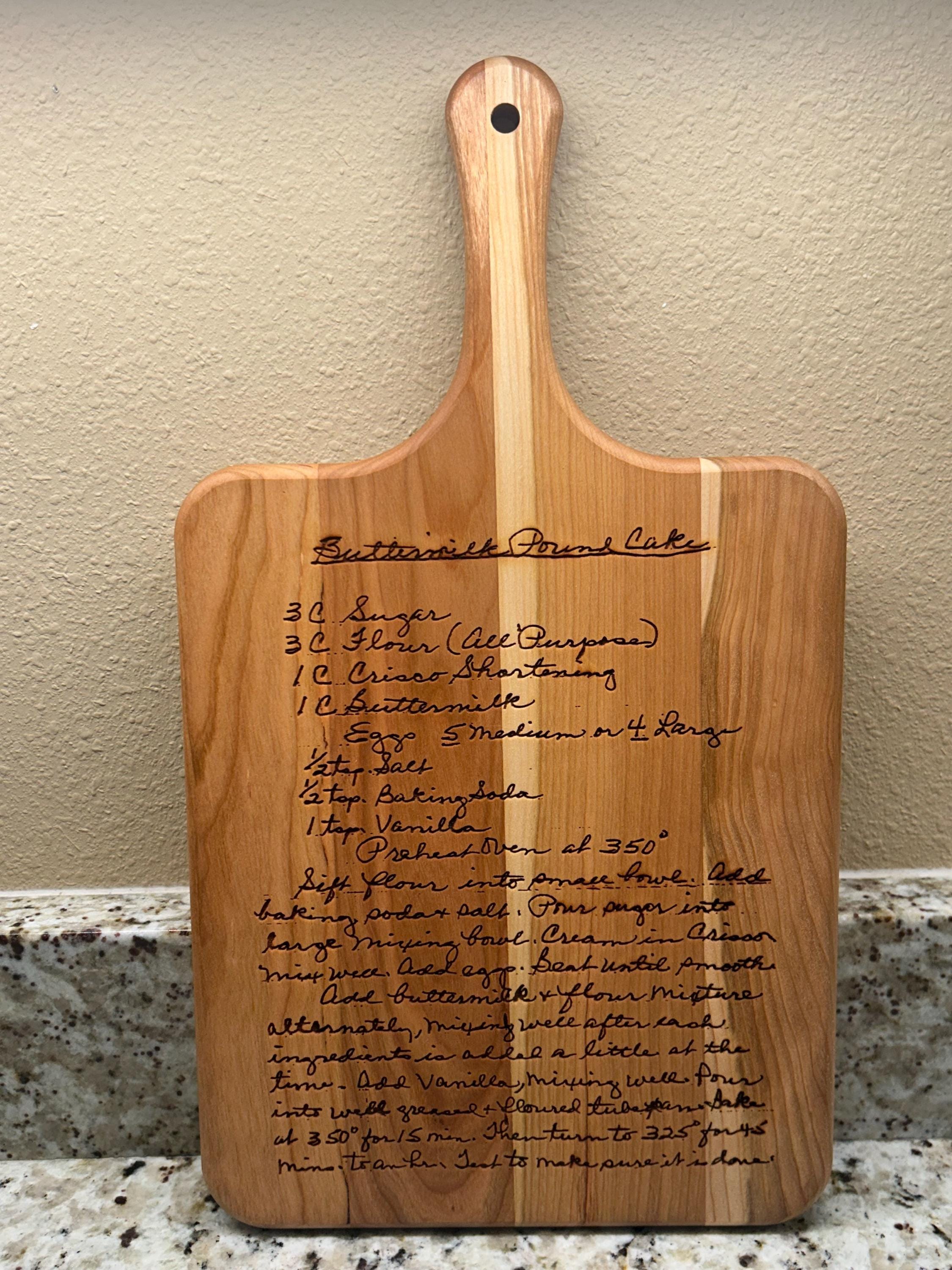Personalized Recipe Wood Cutting Board: Engraved Family Keepsake