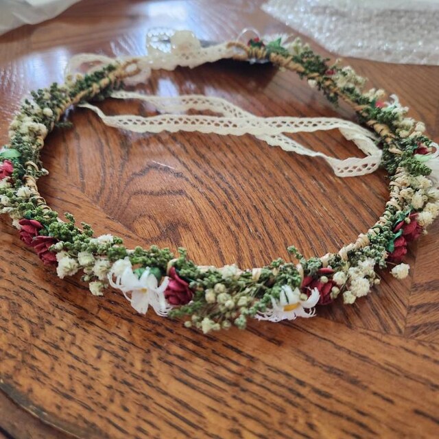 Meadow Flower Crown, Dried Flower Crown for Wedding, Daisy