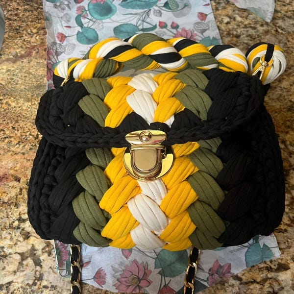 Hand woven bag crochet bag