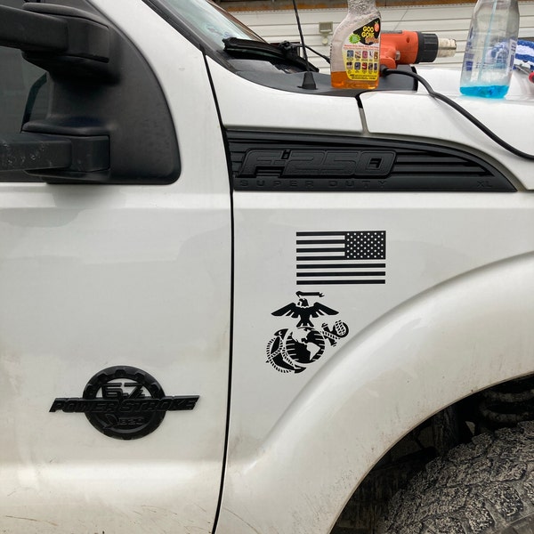 Set of 2 USMC Marines Eagle Globe Anchor Ega Logo Vinyl Decal Stickers ...