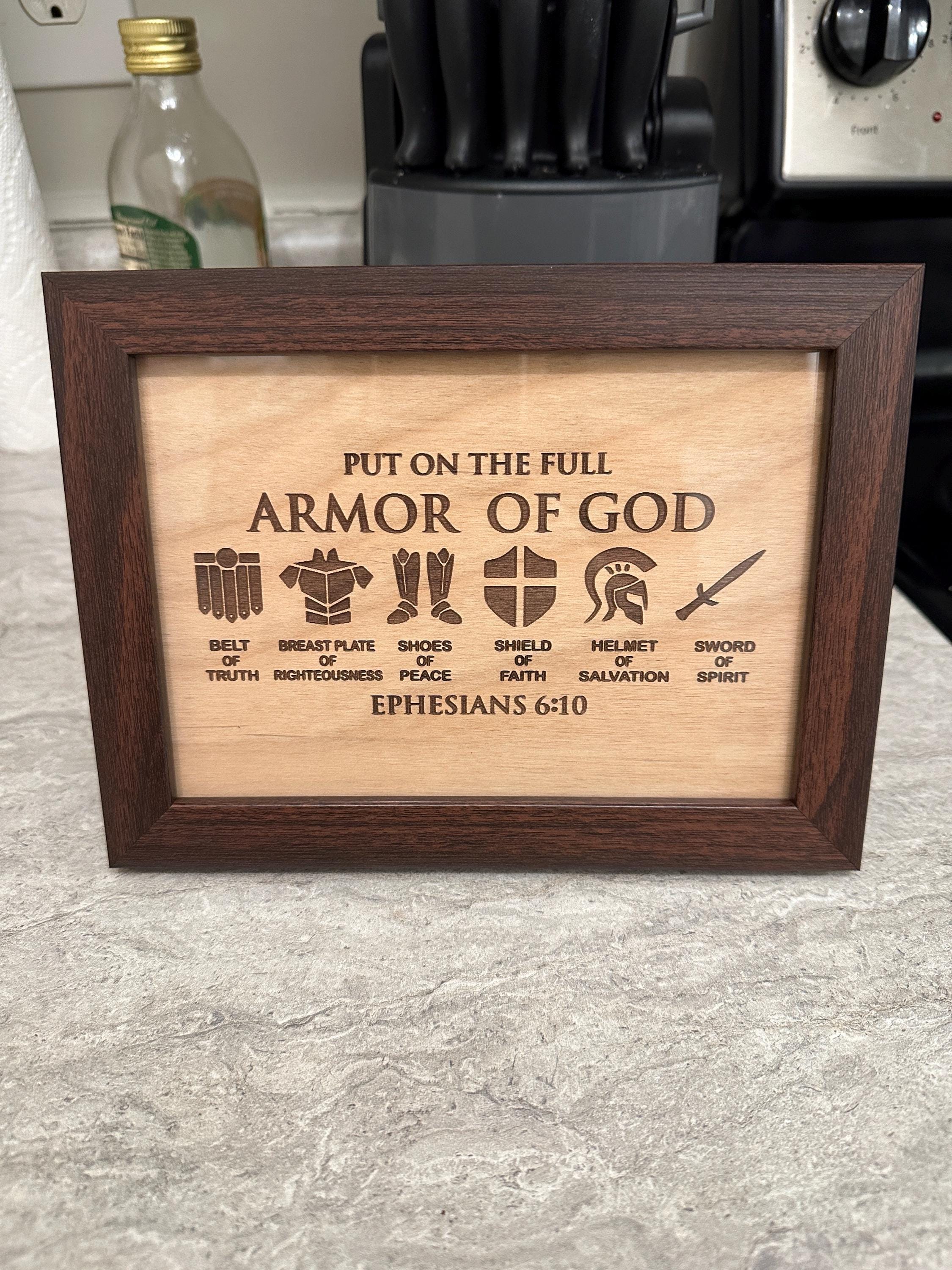 The Armor Of God Sign Decor Full Armor of God Father Gift Fathers Day Gift Women Christian Gifts For Men Ephesians 6:10 Spiritual Warfare