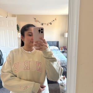 Embroidered NURSE Athletic Block Gemma Sweatshirt | Nurse Pullover Sweatshirt | Gift for Grad | New Nurse Gift | Nurse Crewneck Sweatshirt