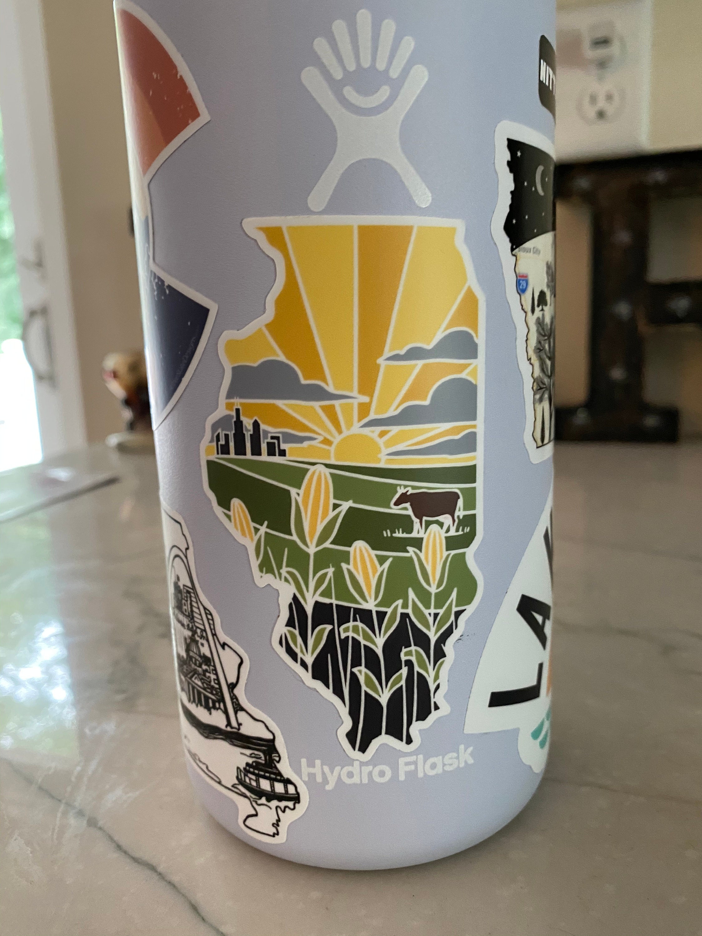Illinois Durable Sticker | High Quality Bumper Sticker | United States Vinyl Decal | Weatherproof Sticker | Water Bottle Sticker | 4&quot;