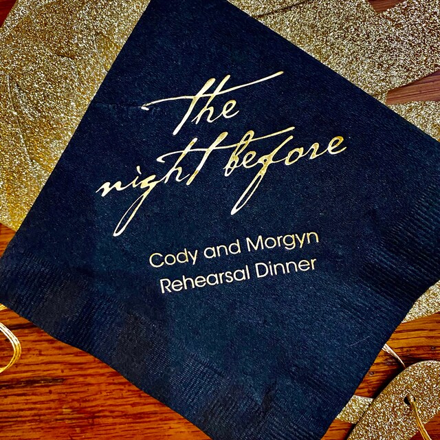 SharkBliss Monogram Cocktail Napkins, 50 Pack Gold Letter S Personalized Monogram Disposable Paper Napkin for Wedding Bridal Baby Shower Birthday Bachelor Rehearsal Dinner Table Decor 2-Ply, 5x5 (S