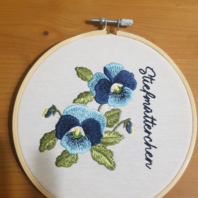パンジーの花の機械刺繍デザイン - 3 サイズ - Etsy 日本