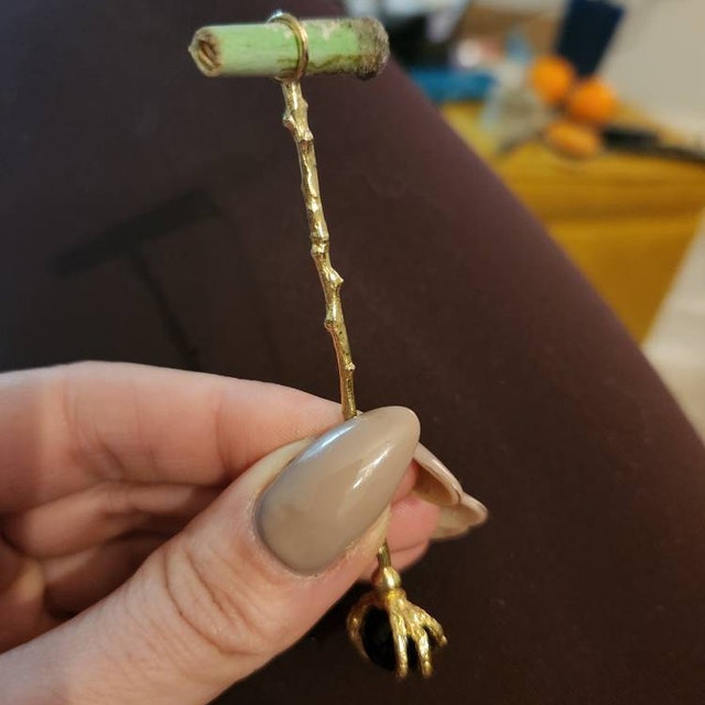 cigarette holder sabrina Gold Brass Witchy Cigarette Holder With Black Agate Onyx Orb Talon Sabrina  Aunt Zelda Wand Jazz