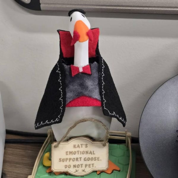 DESK GOOSE Outfit. Fancy Desk Goose With Purse and Faux Fur Stole. She ...