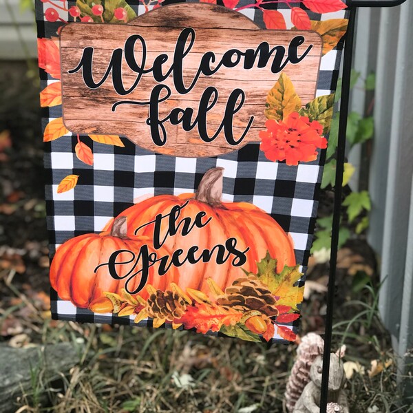 Welcome Fall Garden Flag, Pumpkin Garden Flag, Fall Garden Flag ...