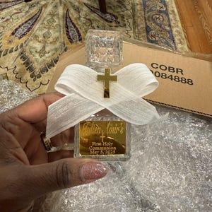 Holy Water Bottle, Personalized Holy Water Bottles for Baptism, Communion, Confirmation, Religious Favors, Catholic Gifts, Baptism Keepsake