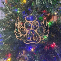 Dog Angel Wings Ornament Pet Memorial Ornament Personalized Paw Angel ...