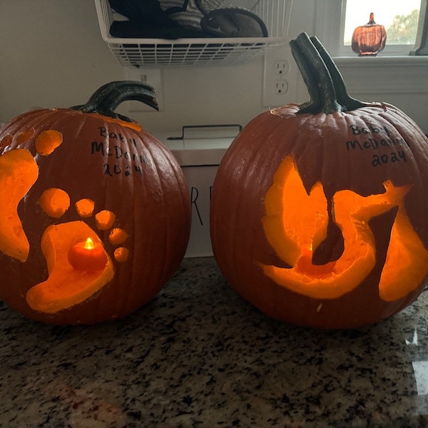 Printable Baby Announcement Pumpkin Carving Patterns for Halloween ...
