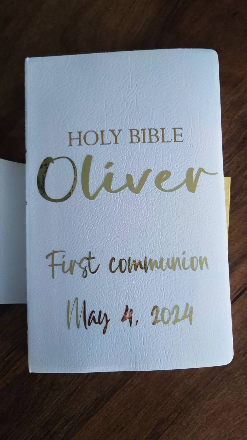 Personalized Bible Custom KJV/NKJV/NIV| Gift Holy Bible| Faux Leather King James Version|Baptisms|Weddings|Christenings|First Holy Communion