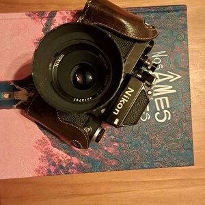 ニコンF2用レザーケース、高級ハンドメイドレザーフィルムカメラハーフ