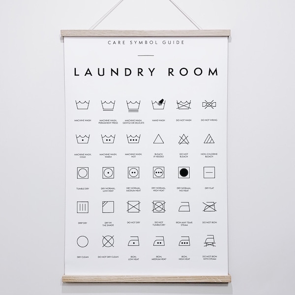 Laundry Room Symbols Print, Printable Art, Laundry Wall Decor, Laundry ...