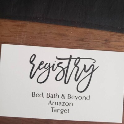Printable OR Printed Registry Inserts With Custom Color and Font Simple Wedding Registry Insert ...
