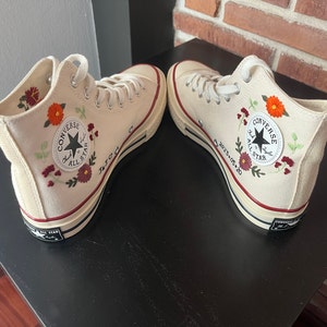 Embroidered Converse/ Converse Custom Flower Embroidery / Wedding ...