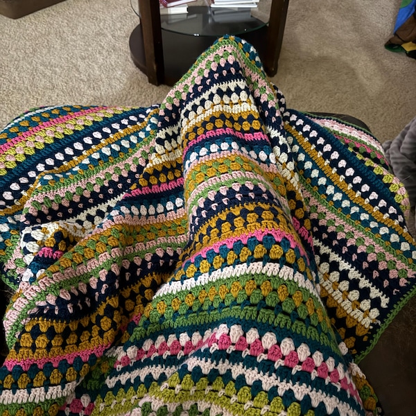 Riverbed Blanket Crochet Pattern | Video Tutorial Included | 14 Sizes ...