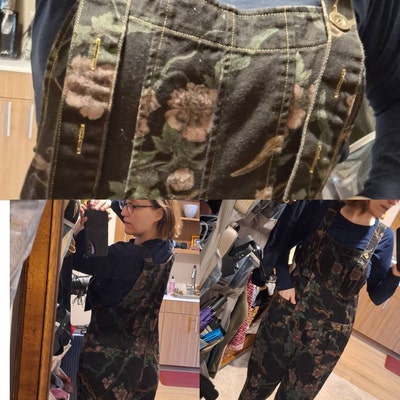 Cotton Casual Colorful Wildflower Field Pattern Women's Elastic Waist Harem Pants