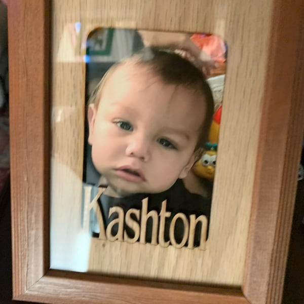 THE ORIGINAL Custom Oak Name Picture Frame Mat, 5x7 Personalized Gift ...