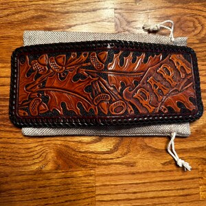 Tooled Leather Knife Sheath With Western Floral Design for - Etsy