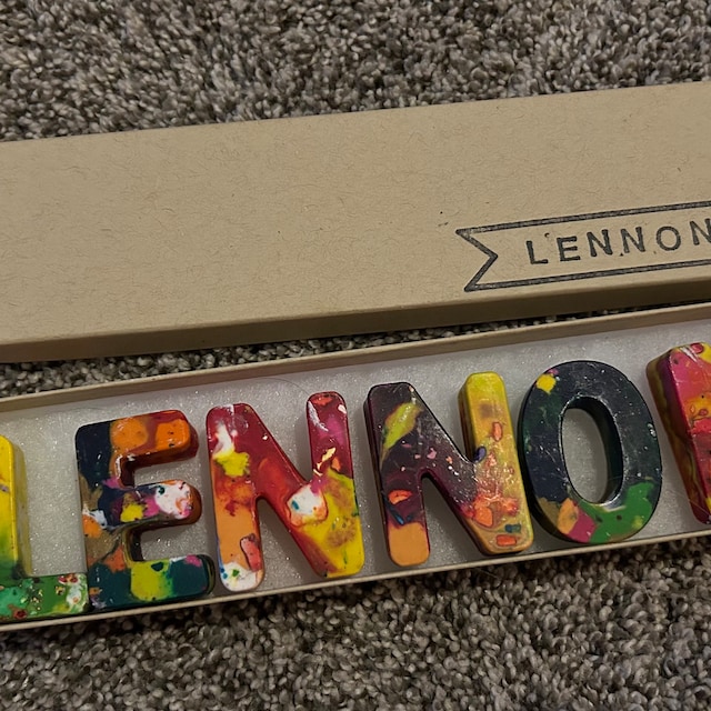 Personalized Crayons for Children Crayon Name Set, Custom Alphabet Name  Letters in a Gift Box, Birthday Gift Kids Toy, Flower Girl Gift 
