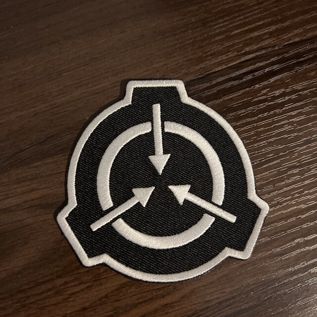 SCP Logo 2 Inch Black on Brushed Metal Bg Die-cut Sticker Hi 