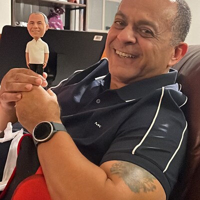 thumbnail image 2 of Mothers Day Gift Mother And Daughter In Suspenders Custom Bobblehead With Engraved Text 2 of 9