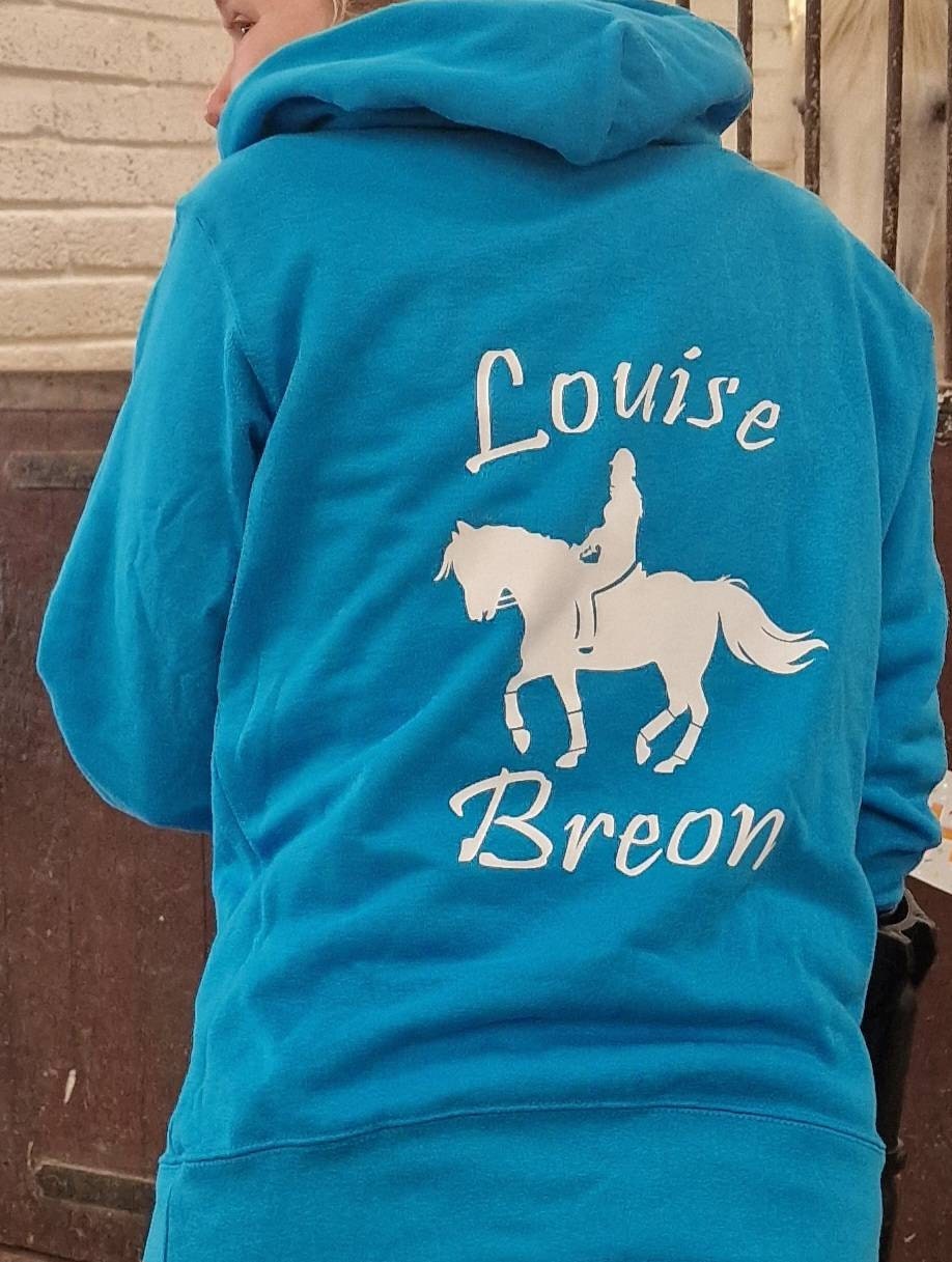 Personalised Names Horse Hoodie, Unisex Horse Hoody Jumping Design Hoodie, Jockey Rider Jumper, Equine Xmas Present Top, Birthday Gift for Adults/Kids