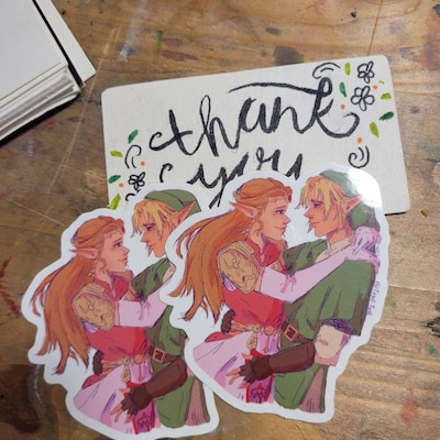 Legend of Zelda Sticker Link and Zelda Sticker - Etsy