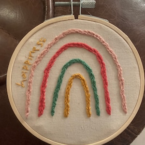 Happiness Embroidery Kit Hand Embroidery Kit Beginner 