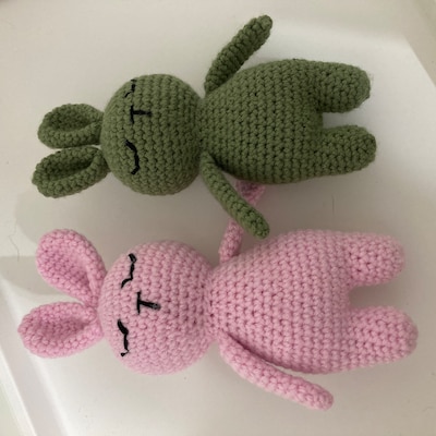 BUNNY CROCHET PATTERN Crochet Bunny Tutorial Sleeping Miniature Toy ...