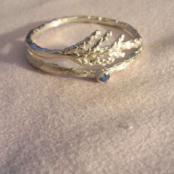 Sterling Silver Juniper Ring With Lavender Cz Gemstone, Adjustable Ring ...