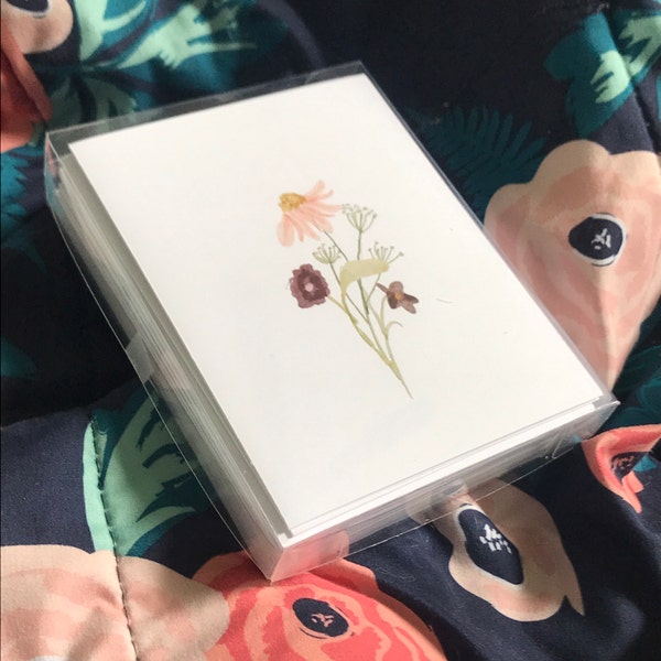 Wildflower Set of 12 | Greeting Card Collection With Envelopes - Etsy