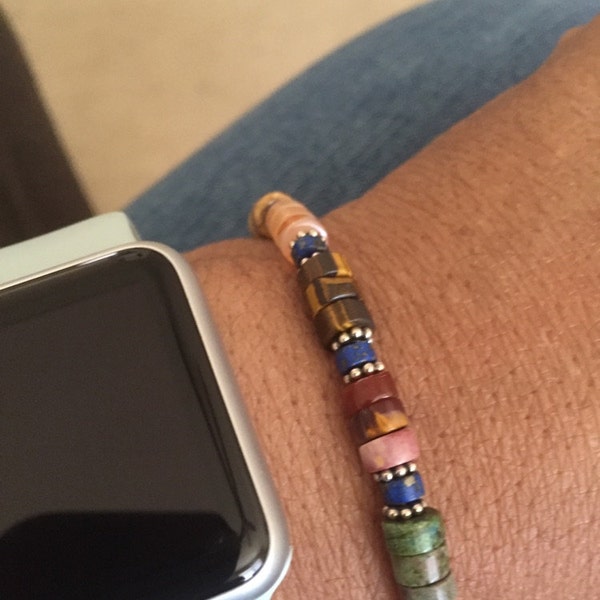 SIXTY STONES Bracciale Chakra Heishi Con Lapislazzuli E Occhio Di Tigre – Bracciale In Pelle Con Pietre Naturali Fatto A Mano