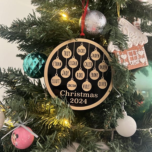 Custom Christmas Ornament Name Xmas Ornament Modern Design 3D Print Two