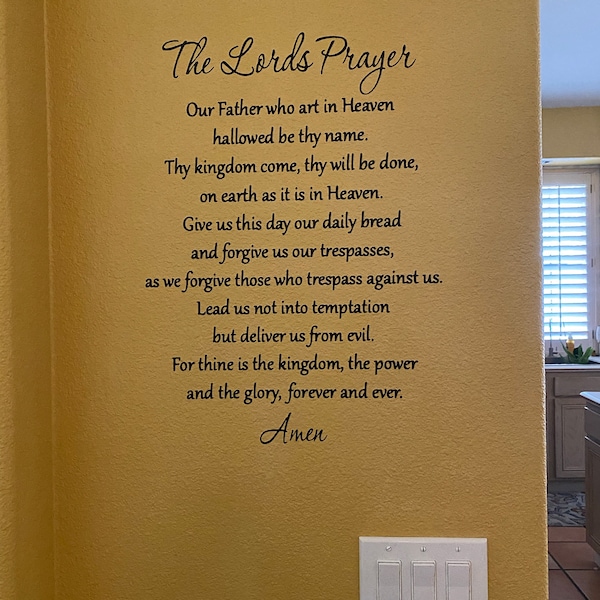 The Lords Prayer Bible Verse Wall Art | Christian Wall Decal Vinyl ...