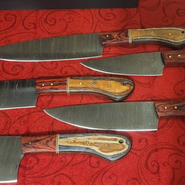 GladiatorsGuild Damastmesser-Set – 5-teilig, Scharf, Mit Tragetasche