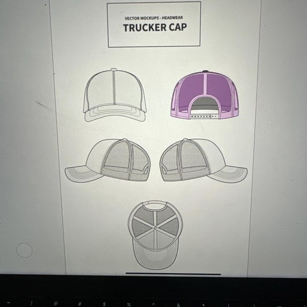 Trucker Cap Vector Mockup - Customizable Hat Template - Etsy
