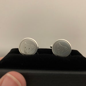 Personalised Sterling Silver Monogram Cufflinks Engraved | Etsy