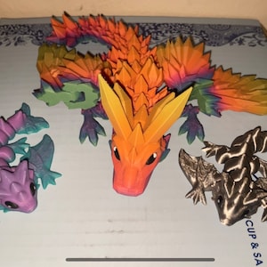 Impression 3D articulée Dragon Fish Tank Aménagement paysager Décoration Collection Ornement Mobile Articulé Dragon Statue Imprimé 3D Flexible Réaliste