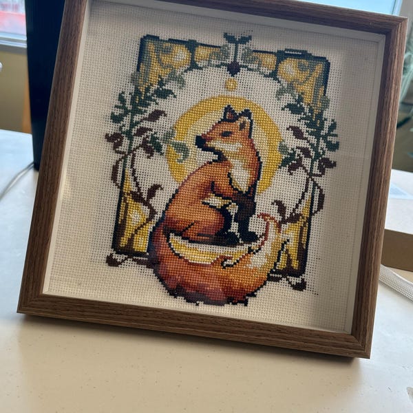 Art Nouveau Fox - Fancy Fox - Floral Arrangement - Forest Cross Stitch ...