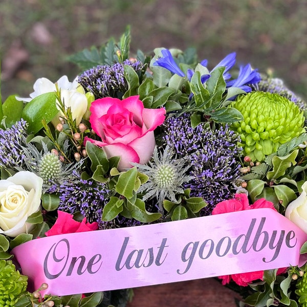 Floral Tribute Ribbon, Birthday Bouquet and Wreath Ribbon. Personalised ...