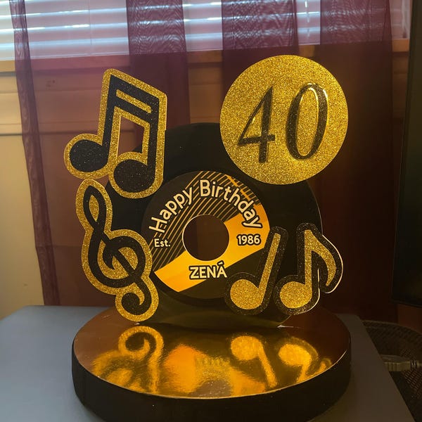 Custom 45 Vinyl Record Centerpiece: Music Party Table Decoration - Etsy