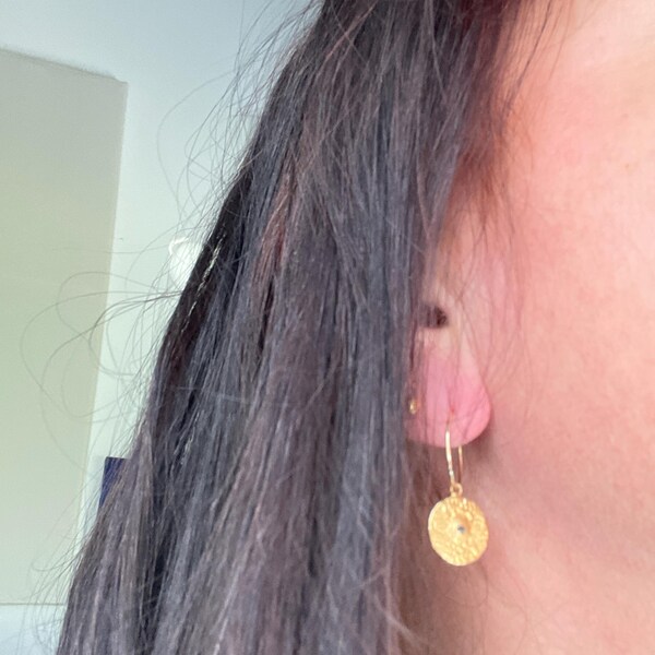 UNICRAFTALE Doré Texturé Plat Rond Boucle D'oreille