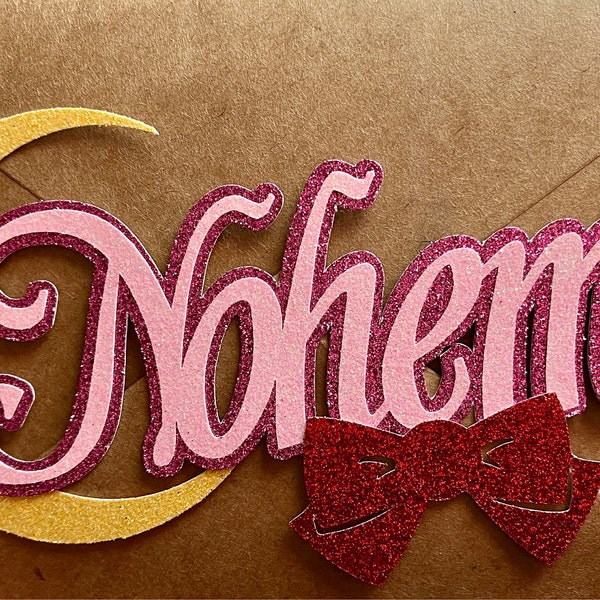 PERSONALIZED Sailor Moon Inspired Name Glitter Die Cut/party ...