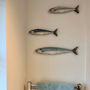 1 Large Mackerel Fish Contemporary Wall Sculpture, Fish Art, Original ...